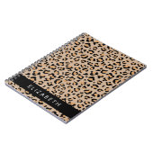 Leopard Print, Spots, Brown Leopard,あなたの名前 ノートブック (左側)
