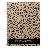 Leopard Print, Spots, Brown Leopard,あなたの名前 ノートブック (正面)