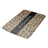 Leopard Print, Spots, Brown Leopard,あなたの名前 バスマット (アングル)