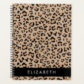 Leopard Print, Spots, Brown Leopard,あなたの名前 プランナー手帳 (正面)