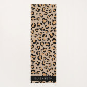 Leopard Print, Spots, Brown Leopard,あなたの名前 ヨガマット (裏面)