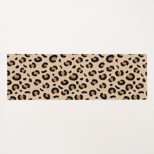 Leopard Print, Spots, Brown Leopard,あなたの名前 ヨガマット (裏面(横))
