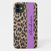 Leopard Print, Spots, Brown Leopard，あなたの名前 Case-Mate iPhoneケース (裏面)