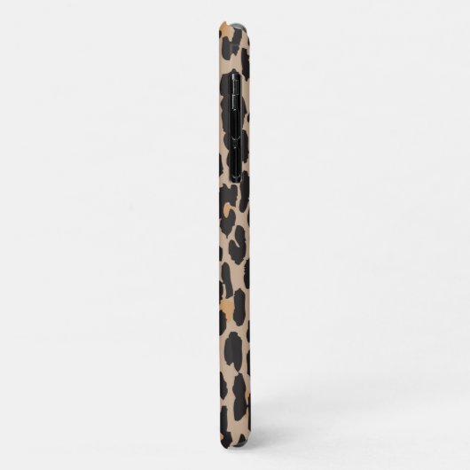 Leopard Print, Spots, Brown Leopard，あなたの名前 Case-Mate iPhoneケース (裏面/左)