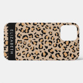 Leopard Print, Spots, Brown Leopard,あなたの名前 Case-Mate iPhoneケース (裏面 (横))
