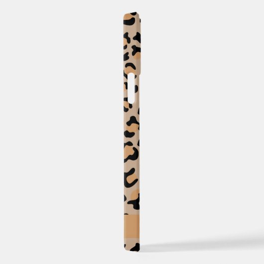 Leopard Print, Spots, Brown Leopard，あなたの名前 iPhoneケース (右側面)