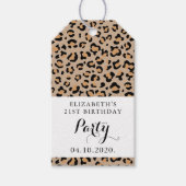 Leopard Print、Spots、Brown Leopard、誕生日 ギフトタグ (正面)