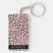 Leopard Print、Spots、Pink Leopard、お名前 キーホルダー (裏面)