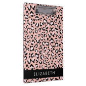 Leopard Print、Spots、Pink Leopard、お名前 クリップボード (右)