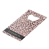Leopard Print、Spots、Pink Leopard、お名前 クレジットカード栓抜き (正面アングル)