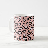 Leopard Print、Spots、Pink Leopard、お名前 コーヒーマグカップ (正面左)