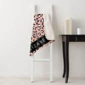 Leopard Print、Spots、Pink Leopard、お名前 シェルパブランケット (インサイチュ)