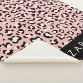 Leopard Print、Spots、Pink Leopard、お名前 シェルパブランケット (3/4)