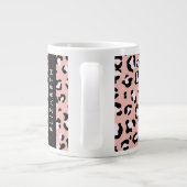 Leopard Print、Spots、Pink Leopard、お名前 ジャンボコーヒーマグカップ (裏面)