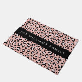 Leopard Print、Spots、Pink Leopard、お名前 ドアマット (アングル)