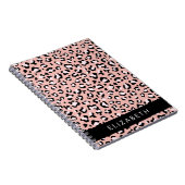 Leopard Print、Spots、Pink Leopard、お名前 ノートブック (右側)