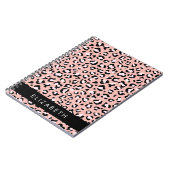 Leopard Print、Spots、Pink Leopard、お名前 ノートブック (左側)