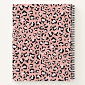 Leopard Print、Spots、Pink Leopard、お名前 ノートブック (裏面)