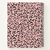 Leopard Print、Spots、Pink Leopard、お名前 ノートブック (裏面)