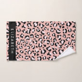 Leopard Print、Spots、Pink Leopard、お名前 バスタオルセット (ハンドタオル)
