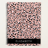 Leopard Print、Spots、Pink Leopard、お名前 プランナー手帳 (正面)