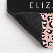 Leopard Print、Spots、Pink Leopard、お名前 マウスパッド (コーナー)