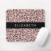 Leopard Print、Spots、Pink Leopard、お名前 マウスパッド (マウス)
