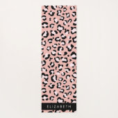 Leopard Print、Spots、Pink Leopard、お名前 ヨガマット (裏面)
