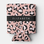Leopard Print、Spots、Pink Leopard、お名前 缶クーラー (裏面)