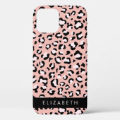 Leopard Print、Spots、Pink Leopard、お名前 Case-Mate iPhoneケース (裏面)