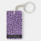 Leopard Print、Spots、Purple Leopard、お名前 キーホルダー (裏面)