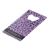 Leopard Print、Spots、Purple Leopard、お名前 クレジットカード栓抜き (正面アングル)