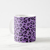 Leopard Print、Spots、Purple Leopard、お名前 コーヒーマグカップ (正面左)