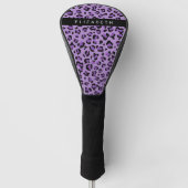 Leopard Print、Spots、Purple Leopard、お名前 ゴルフヘッドカバー (正面)