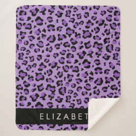 Leopard Print、Spots、Purple Leopard、お名前 シェルパブランケット