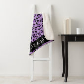 Leopard Print、Spots、Purple Leopard、お名前 シェルパブランケット (インサイチュ)
