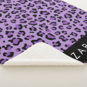 Leopard Print、Spots、Purple Leopard、お名前 シェルパブランケット (3/4)