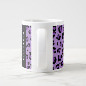 Leopard Print、Spots、Purple Leopard、お名前 ジャンボコーヒーマグカップ (裏面)