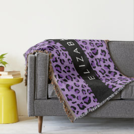 Leopard Print、Spots、Purple Leopard、お名前 スローブランケット
