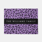 Leopard Print、Spots、Purple Leopard、お名前 ドアマット (正面)