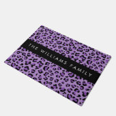 Leopard Print、Spots、Purple Leopard、お名前 ドアマット (アングル)