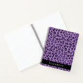 Leopard Print、Spots、Purple Leopard、お名前 ノートブック (内部)