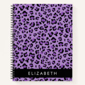 Leopard Print、Spots、Purple Leopard、お名前 ノートブック (正面)