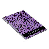 Leopard Print、Spots、Purple Leopard、お名前 ノートブック (右側)