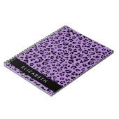 Leopard Print、Spots、Purple Leopard、お名前 ノートブック (左側)