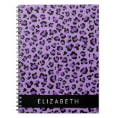 Leopard Print、Spots、Purple Leopard、お名前 ノートブック (正面)