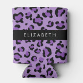 Leopard Print、Spots、Purple Leopard、お名前 缶クーラー (裏面)