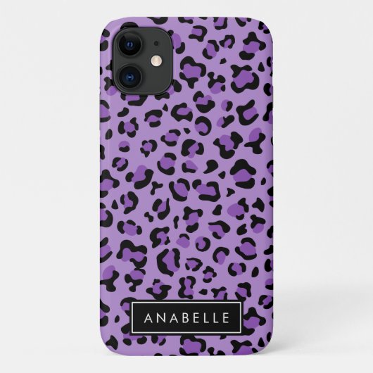 Leopard Print、Spots、Purple Leopard、お名前 Case-Mate iPhoneケース (裏面)