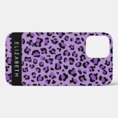 Leopard Print、Spots、Purple Leopard、お名前 Case-Mate iPhoneケース (裏面 (横))