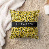 Leopard Print, Spots, Yellow Leopard,あなたの名前 クッション (ブランケット)